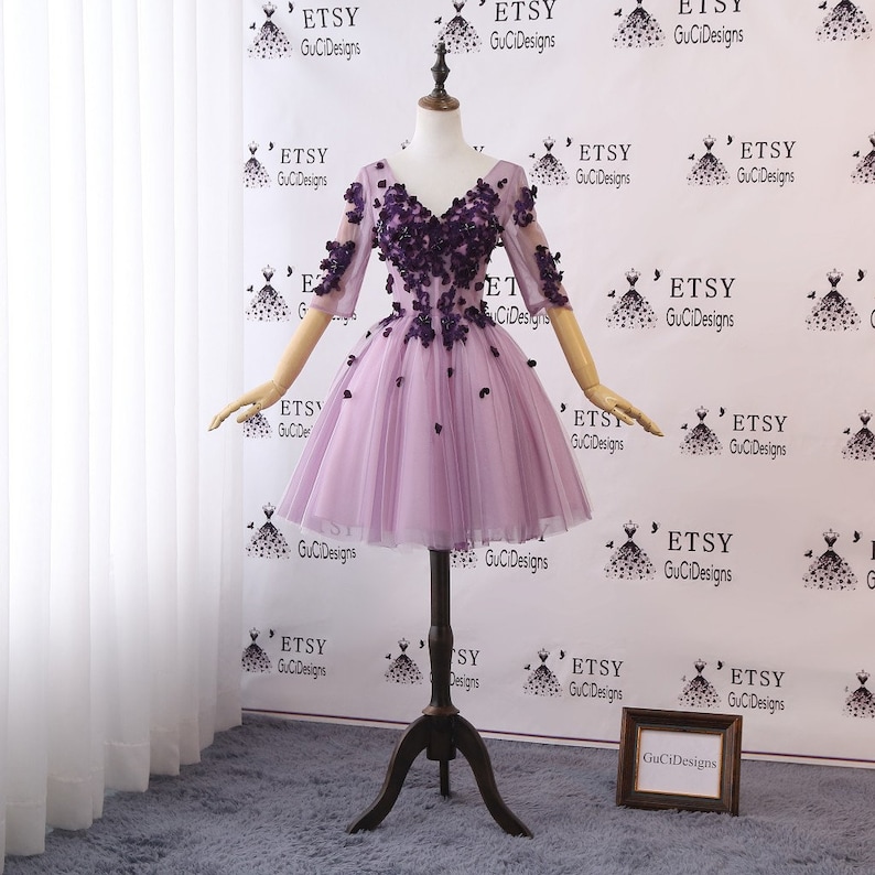 Purple Knee Length Dress for Girls