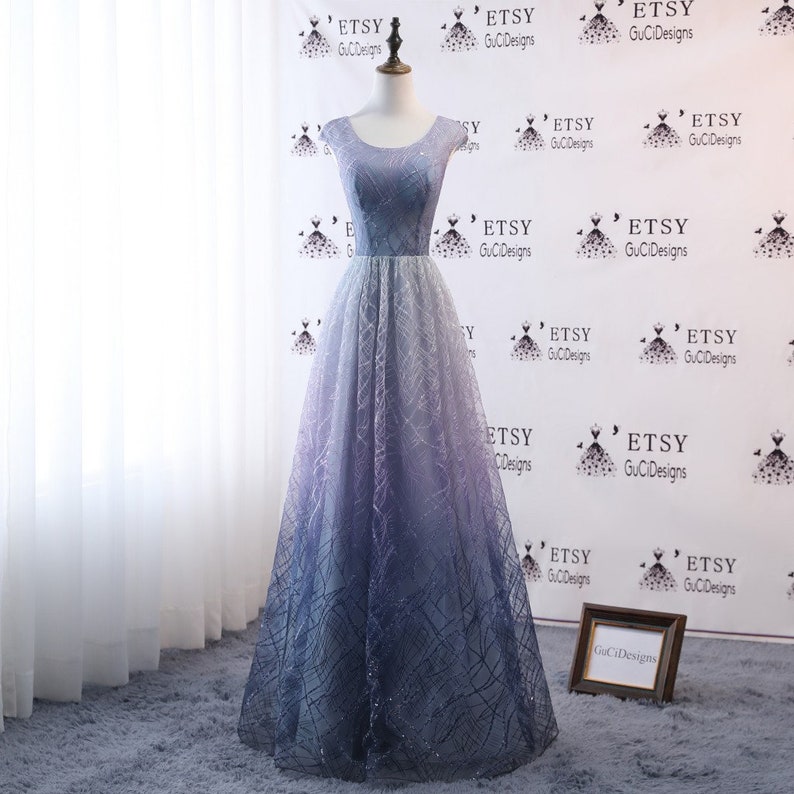 Ombre Bridesmaid Dresses Sparkle Sequins Blue Purple Gradient Etsy