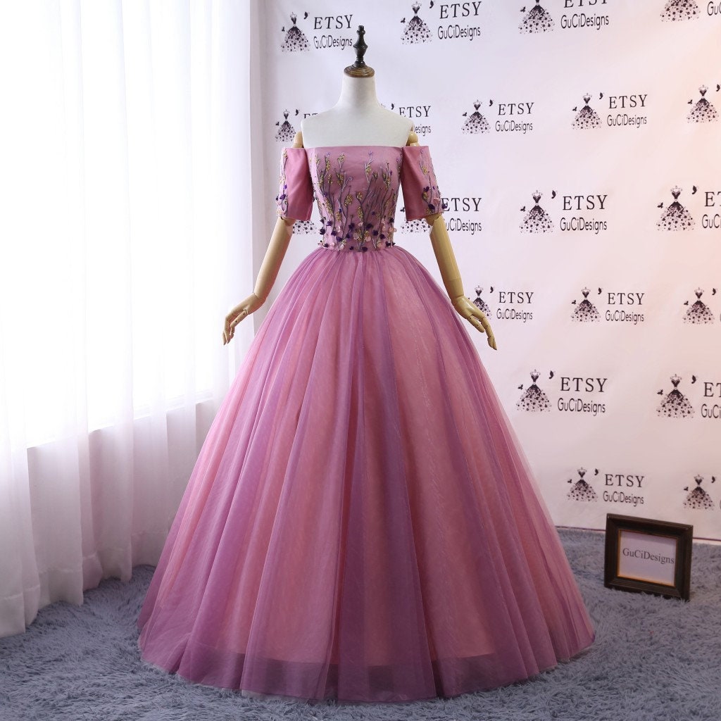 purple gold wedding dress