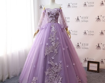 purple ball dress