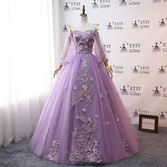 lavender purple prom dress