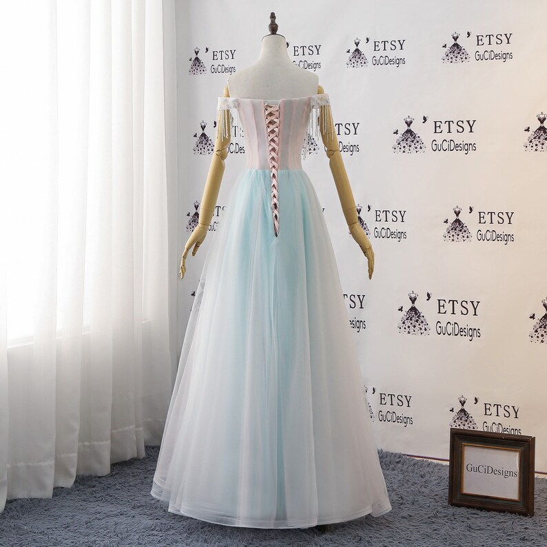 2019 Super Fashion Wedding Dress Blue Pink Dazzling Beads Etsy