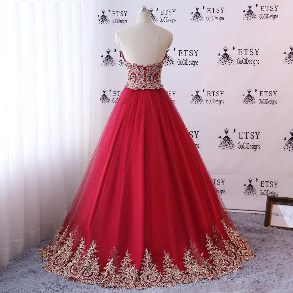 gold and red prom