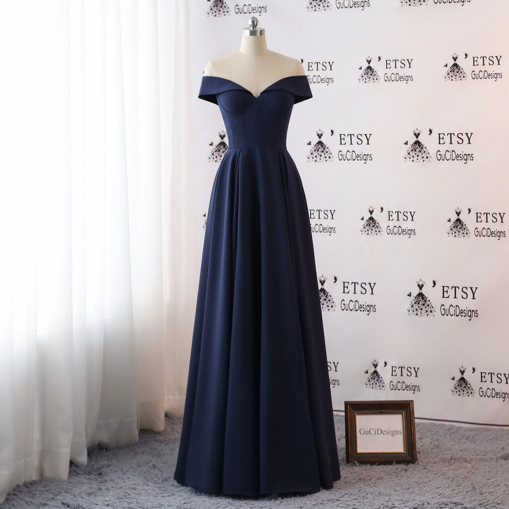navy blue modest bridesmaid dresses