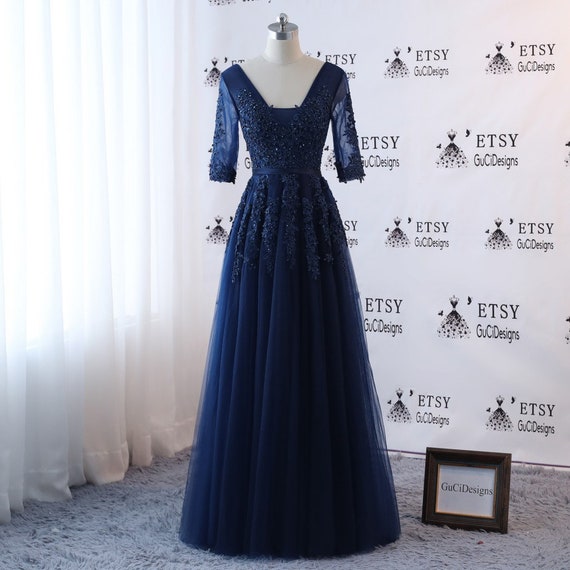 navy blue tulle dress