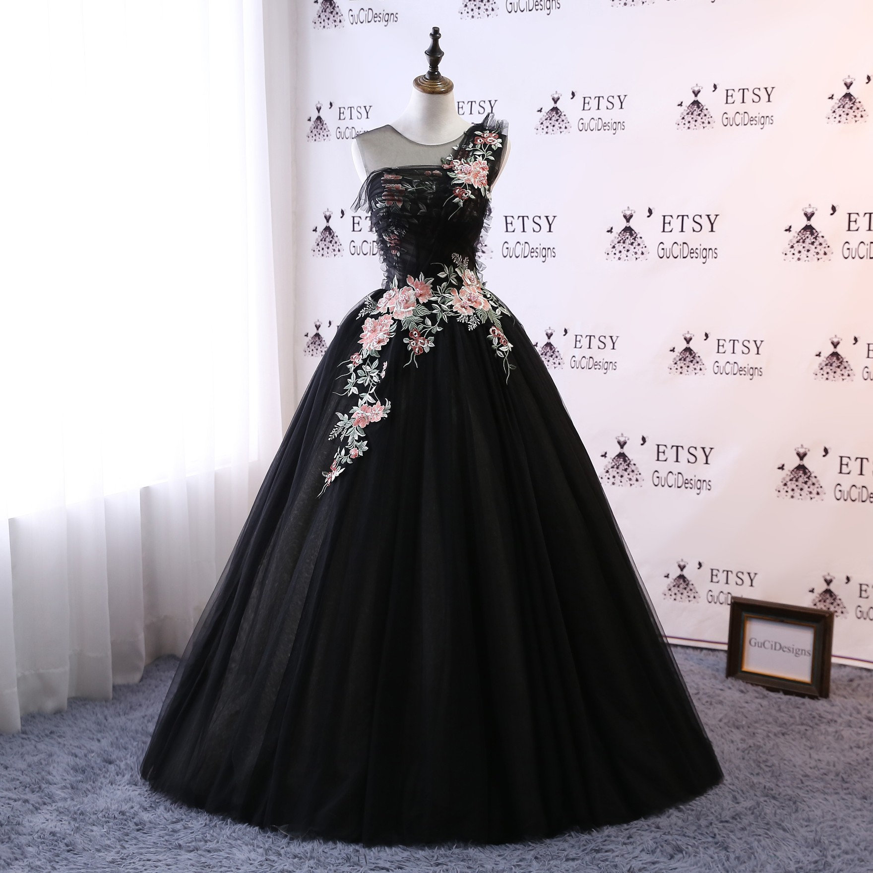 black colour ball gown