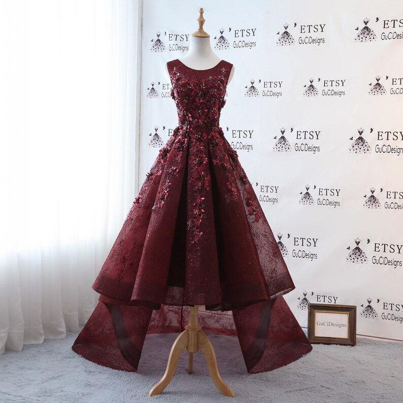 Glamorous Wine Red Wedding Dress Stratified Design Handmade Etsy