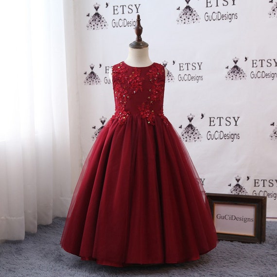 burgundy princess dress