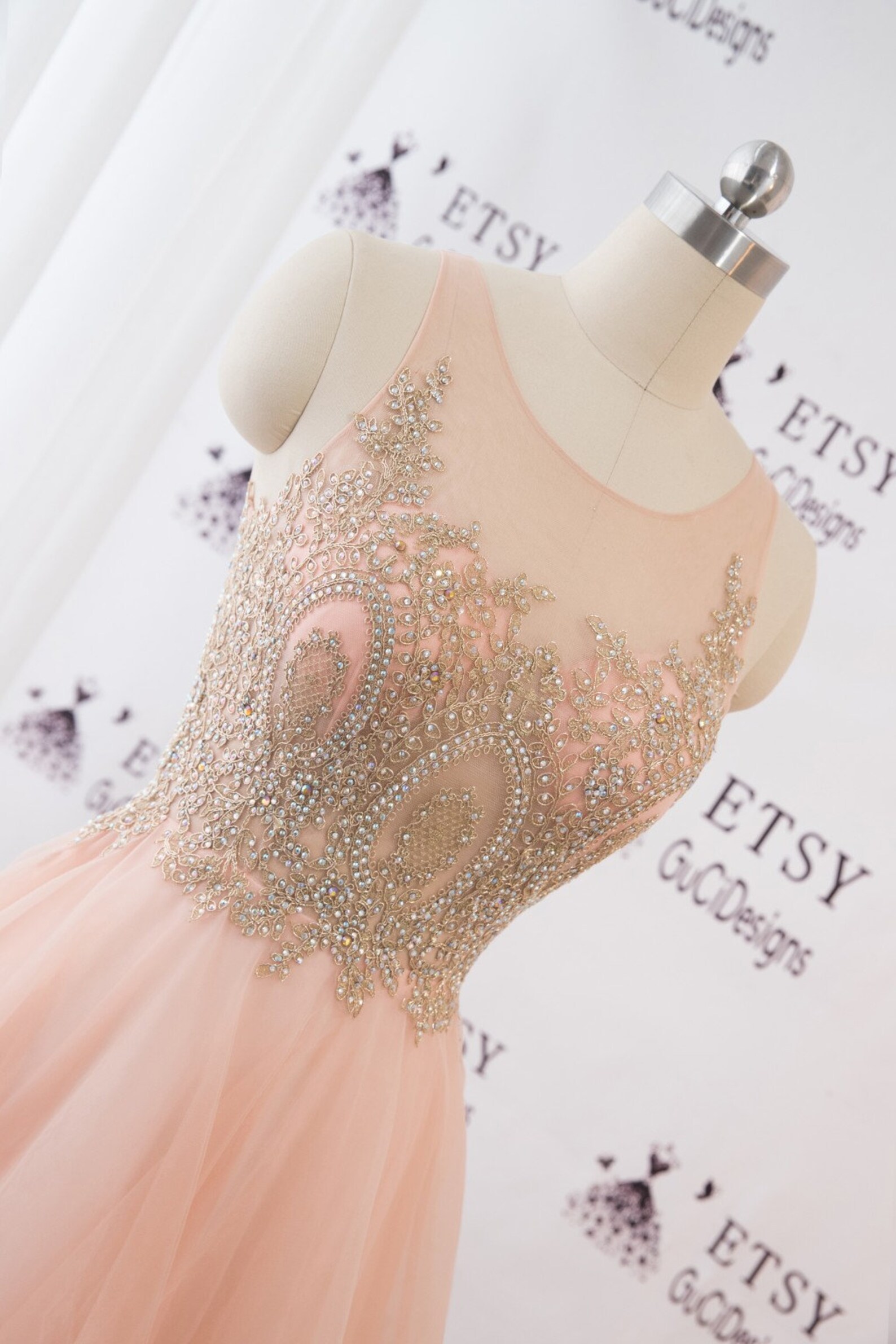 orange pink gown