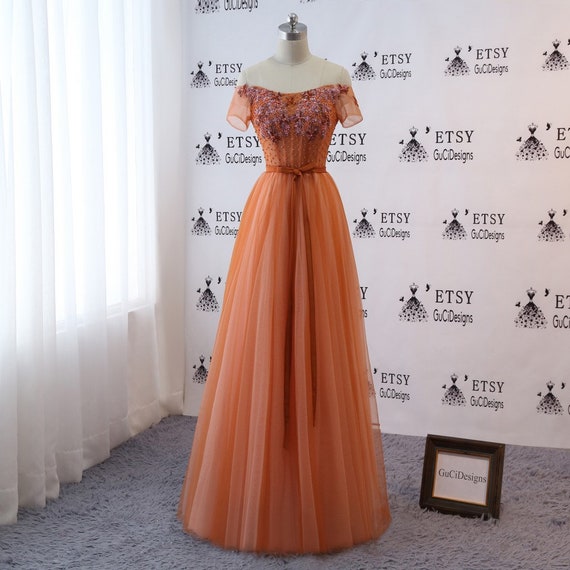 evening dress orange