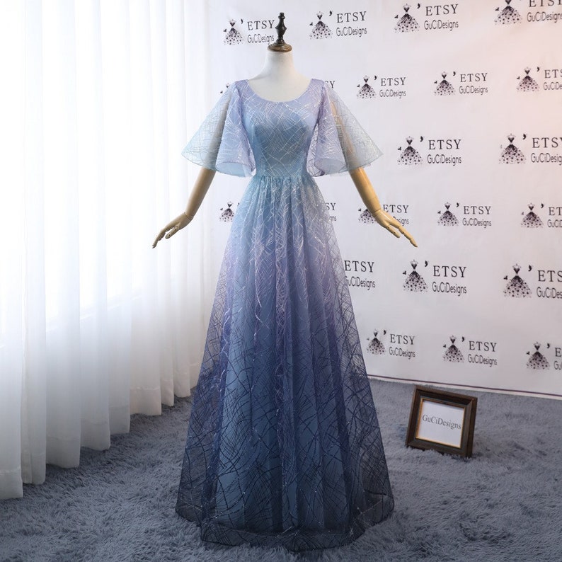 Ombre Bridesmaid Dresses Sparkle Sequins Blue Purple Gradient Etsy