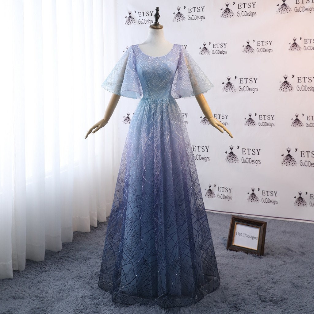 Ombre Bridesmaid Dresses Sparkle Sequins Blue Purple ...
Gradient Wedding