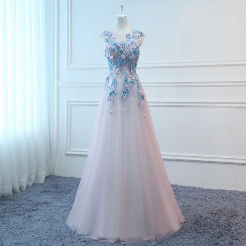 Half Sleeve Blue Lace Mother Daughter Matching Gowns MGD140 main image 0