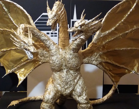 Godzilla Vs King Ghidorah Gold Foil King Ghidorah 24 X Etsy