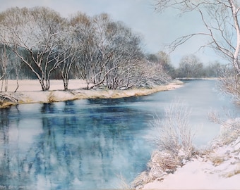 Original oil painting "February", 48"/36"