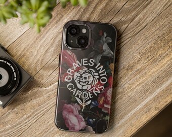 Tough Phone Cases, Dark Floral Graves Into Gardens, Protective Phone Covers, Floral Phone Accessories, Tough Phone Protectors, Floral Phone