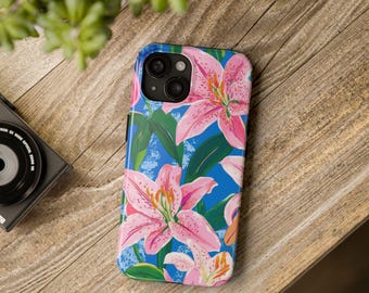 Vibrant Floral Phone Case, Gift for her, Phone Cover for Samsung and iPhone 11 12 13 14 15 16 Pro Max Plus Tough Sturdy Protection