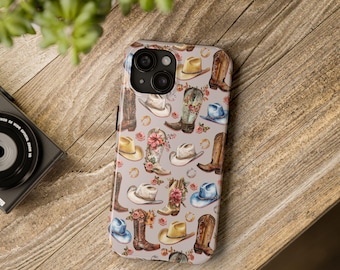Floral Cowgirl Phone Case, Gift for her, Phone Cover for Samsung and iPhone 11 12 13 14 15 16 Pro Max Plus Tough Sturdy Protection
