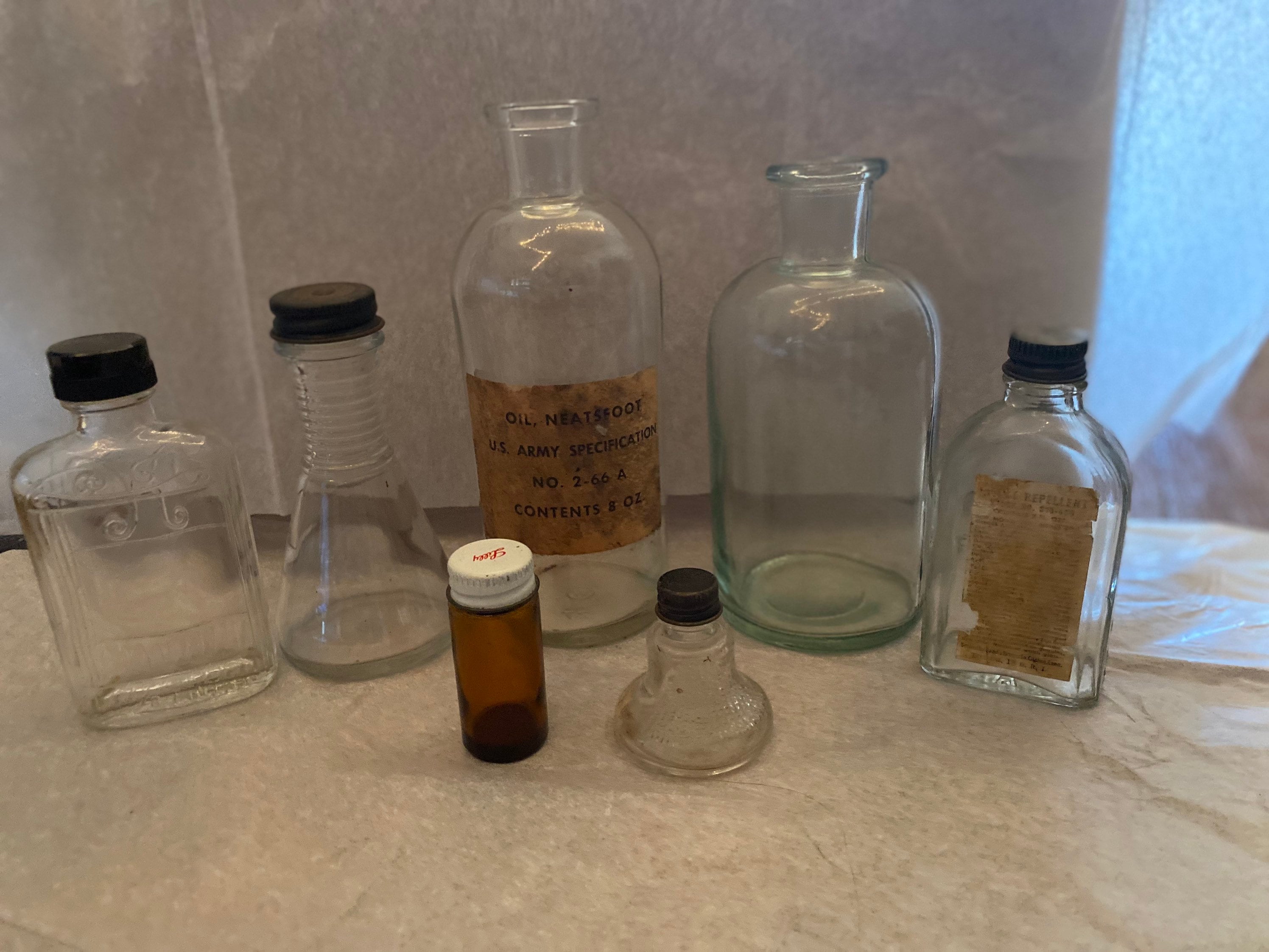 Vintage Glass Medicine Bottles set of 7 Etsy