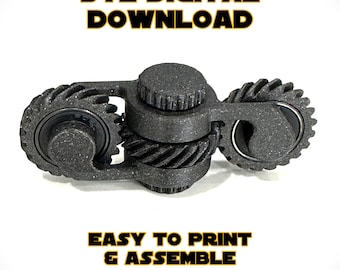 File STL digitale - Fidget Spinner con ingranaggi elicoidali - 3 ingranaggi con 4 cuscinetti ceramici ibridi