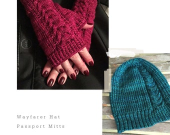 Matching Hat and Mitts - 2 PDF Knitting Patterns