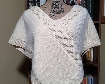 Willow Poncho PDF Knitting Pattern- inlcudes 2 PDFs - 1 in English and 1 in French