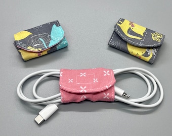 Cord Keeper Organizer Bundle- For iPhone Charger Cords and More, Cord Keepers, Desk Organization, Work From Home, Tech Gifts- Girly Cats
