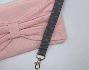 Cordón de la muñeca de la tela, pulsera de la cadena de llave, pulsera del llavero, accesorio de la llave del coche, correa de la muñeca de la llave, regalos para las niñas y las mujeres- gris lunar