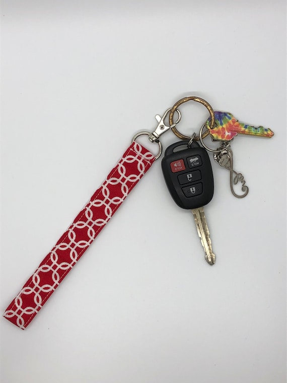 Wristlet Key Lanyard Key Fob Strap Key Chain Accessory Clip on Purse Handle Cute Car Keys Key Ring Holder Gifts for Her Red and White Etsy UK