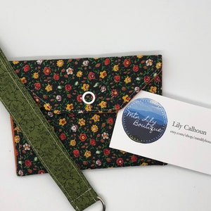 Negro &naranja reusable titular de la tarjeta de regalo, ideas de regalo sostenible, mini billetera de tarjeta, bolsa de tarjeta de visita- titular de la tarjeta de regalo de cumpleaños para ella!