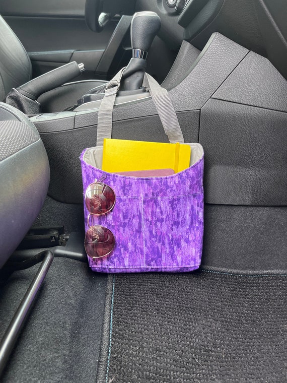 Purple Car Organization Caddy, Car Storage Bag, Hanging Trash Bin