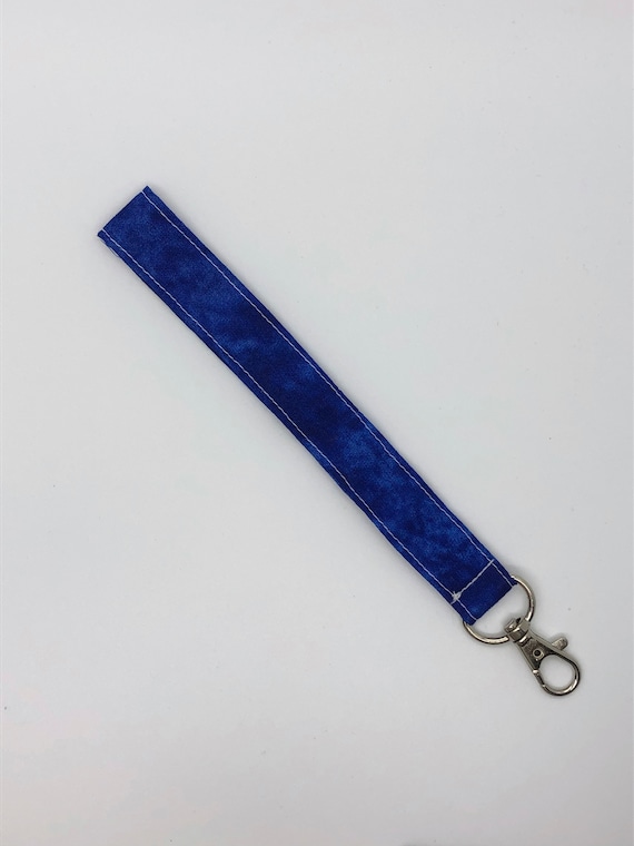 Details about  / Sky Blue Large Floral Key Fob Keyring Wristlet Swivel Clip Lanyard