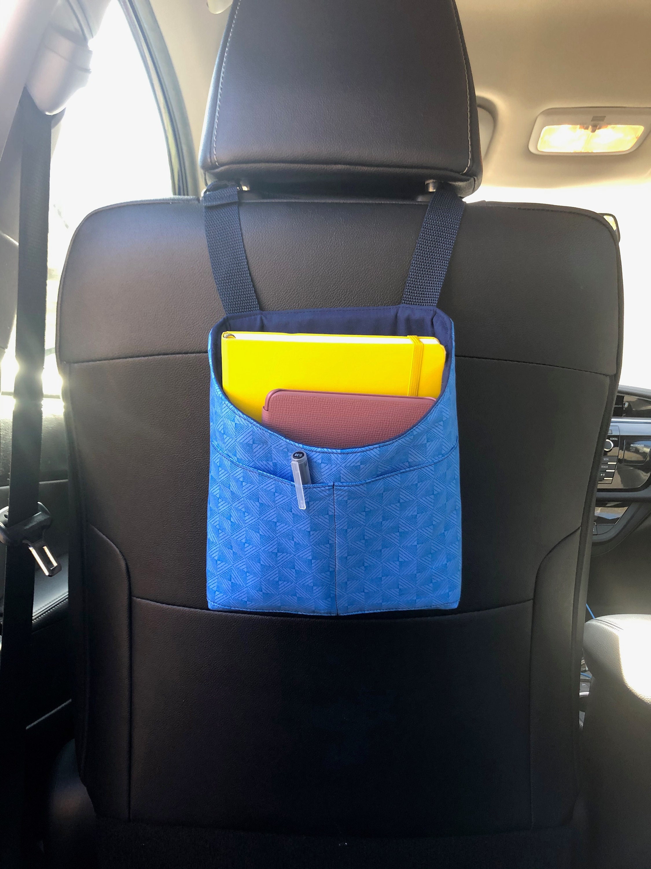 Blauer AutoOrganizer, Hängekorb, Vorder oder Rücksitz, Teenager  Autozubehör, Auto Organizer Tasche, Road Trip Accessoire, Mamas Auto -  .de