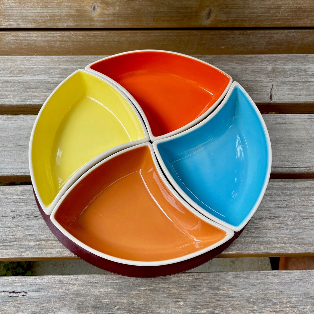 Vintage 90s TRISA RETRO RAINBOW Snack Bowl Set of 4 . Space Age Kitchen ...