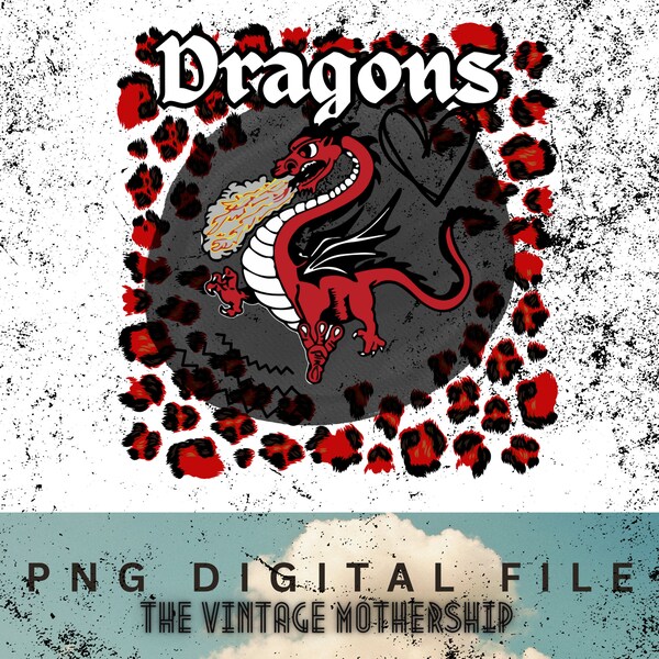 Classic Dragon with a eclectic design / digital file / png / sublimation / art / dragons