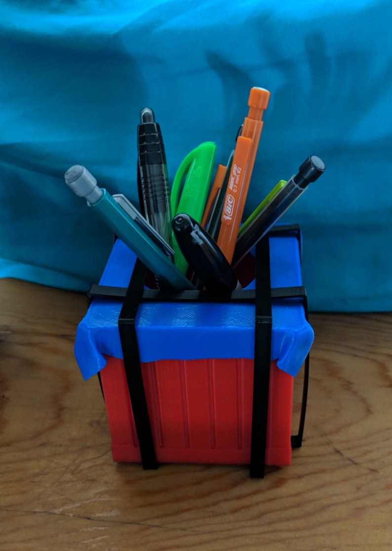 PUBG Air Drop Crate Pen holder/for-men/gift-for-sister/fairytale-gift/3D Print/3D Printed/AirDrop/Gift/Games/Meme/PUBG/Crate/Gift for Him image 3