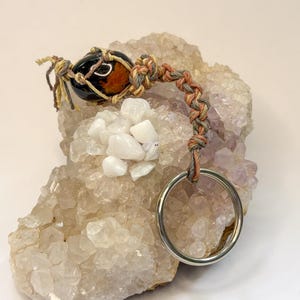 Mahogany Obsidian Stone Keychain