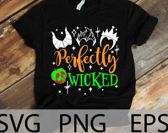 Perfectly Wicked, Chillin Like a Villain svg, Ursula, Evil Queen SVG, Poison Apple SVG, Villain Nite, Halloween 2022 SVG, cut files