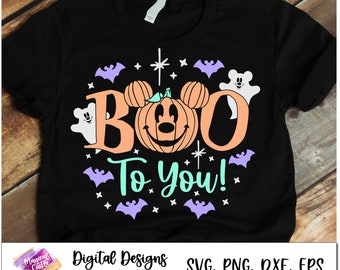 Boo to You Svg, Mickey Pumpkin Svg, Halloween Pumpkin Shirt, Mickey Halloween Party SVG, Boo Bash Halloween svg, not so spooky, mickey ghost