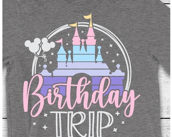 Birthday Trip, Magic Castle, Minnie Family Birthday shirt, Disneyland birthday trip, Minnie Birthday Squad, Matching shirts, dxf, svg, png