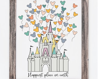 Happiest Place On Earth PNG SVG, Magical Castle Png, Family Vacation Png, Magic Castle, Magical Kingdom Png, Family Shirt, Digital Download