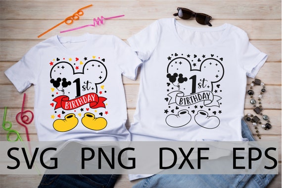 Mickey 1st Birthday Mickey Family Birthday Shirt Disneyland Birthday Trip SVG Mickey Birthday Squad Matching Birthday Shirt Cut File Etsy