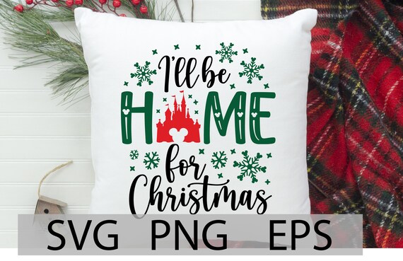 Home for Christmas SVG, Christmas Castle, Magic Christmas Castle, Mickey Christmas, Disneyland Christmas trip, Holiday Castle, eps, svg, png