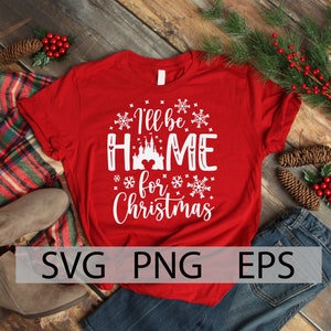 Home for Christmas SVG, Christmas Castle, Magic Christmas Castle, Mickey Christmas, Disneyland Christmas trip, Holiday Castle, eps, svg, png