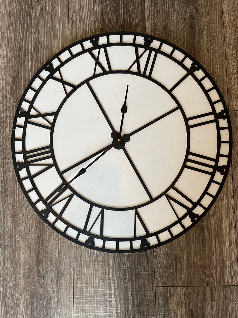 Mickey Farmhouse Clock svg, Mickey clock cut file, Mickey Clock laser cut file, farmhouse clock svg, Laser cut files image 2