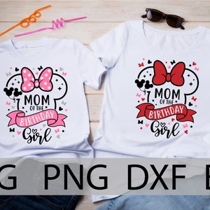 Mama solenizantki, koszulka urodzinowa Minnie Family, wycieczka urodzinowa do Disneylandu, drużyna urodzinowa Minnie, pasujące koszulki, dxf, svg, png