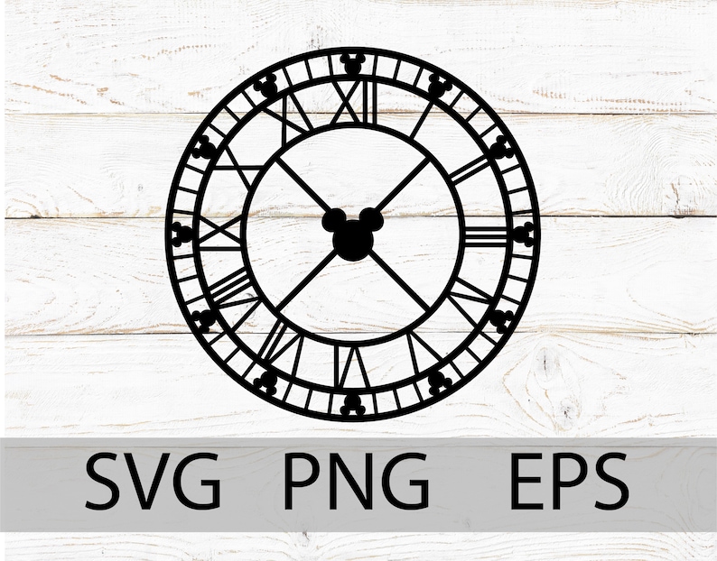 Mickey Farmhouse Clock svg, Mickey clock cut file, Mickey Clock laser cut file, farmhouse clock svg, Laser cut files image 1