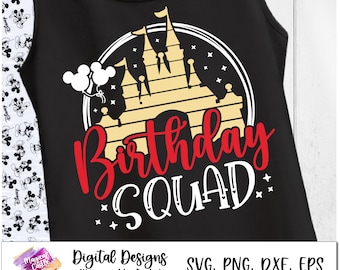 Birthday Trip Svg, Magic Castle, Birthday Squad SVG shirt, Disneyland birthday trip, Minnie Birthday Squad, Matching shirts, dxf, svg, png