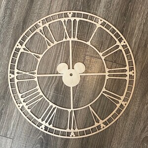 Mickey Farmhouse Clock svg, Mickey clock cut file, Mickey Clock laser cut file, farmhouse clock svg, Laser cut files image 3