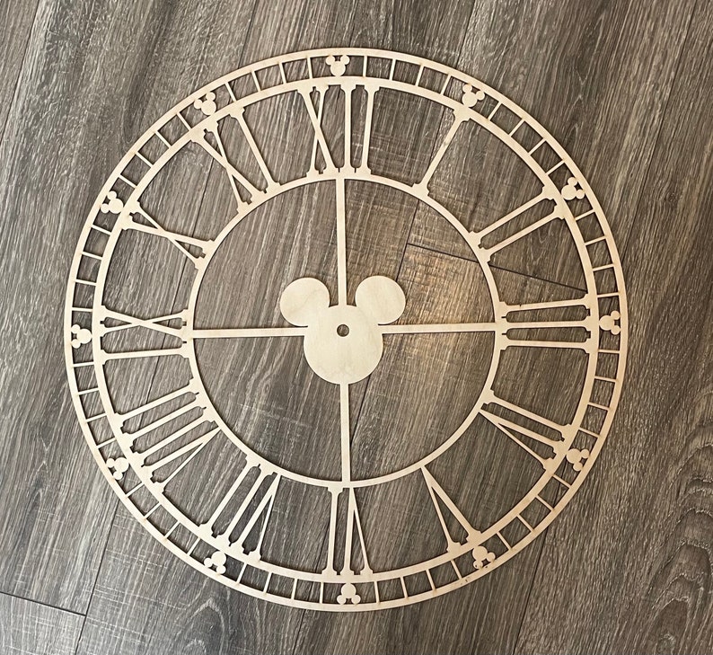 Mickey Farmhouse Clock svg, Mickey clock cut file, Mickey Clock laser cut file, farmhouse clock svg, Laser cut files image 3